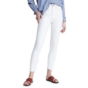 NWT $195 Rag & Bone High Rise Ankle Skinny Jeans White Size 24